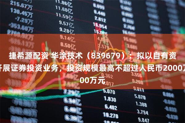 捷希源配资 华涂技术（839679）：拟以自有资金开展证券投资业务，投资规模最高不超过人民币2000万元